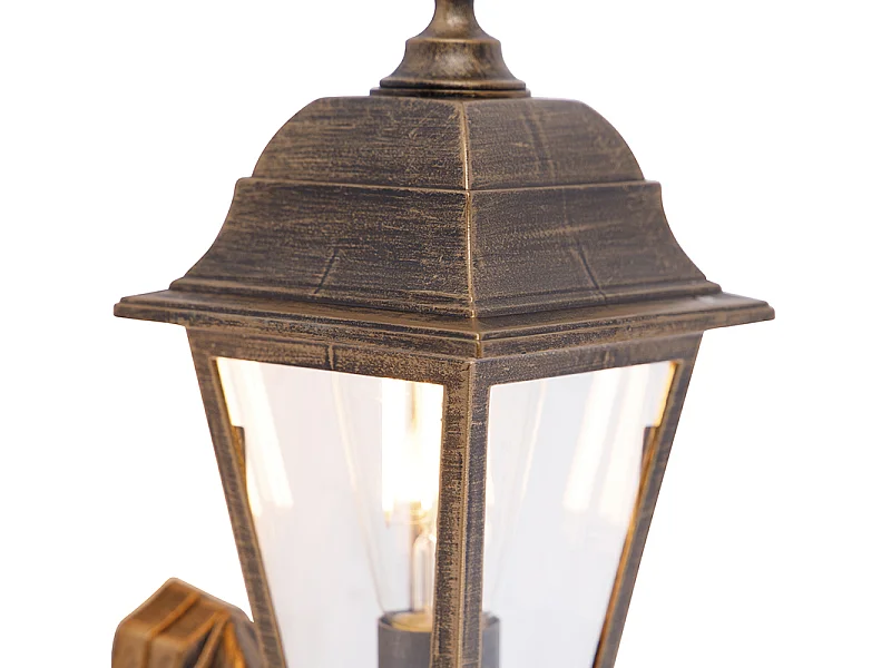 Applique murale antique or IP44 avec détecteur de mouvement - Capital