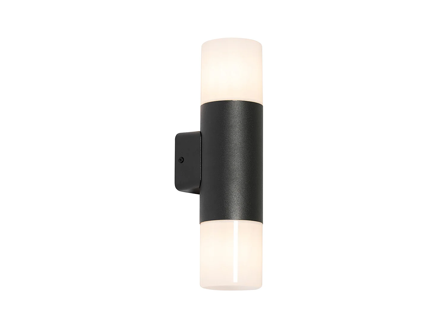 Applique d'extérieur noire avec abat-jour opale 2 lumières IP44 - Odense