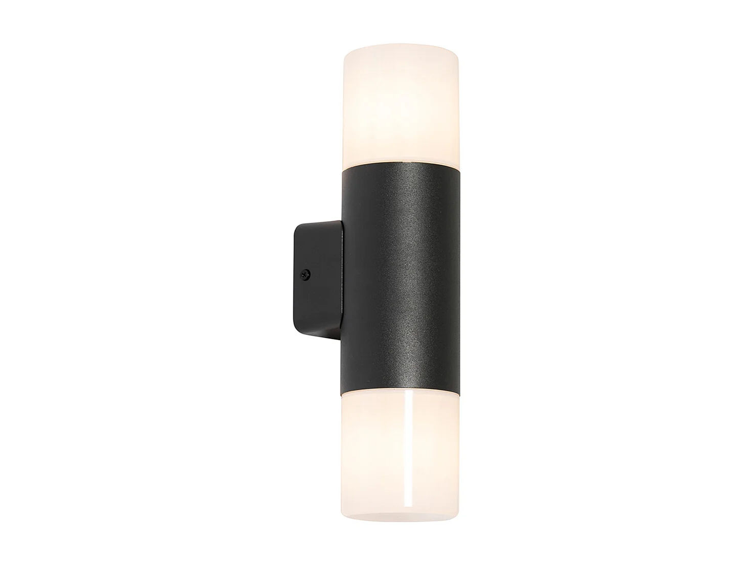 Applique murale d'extérieur noire avec abat-jour opale 2 lumières IP44 - Odense