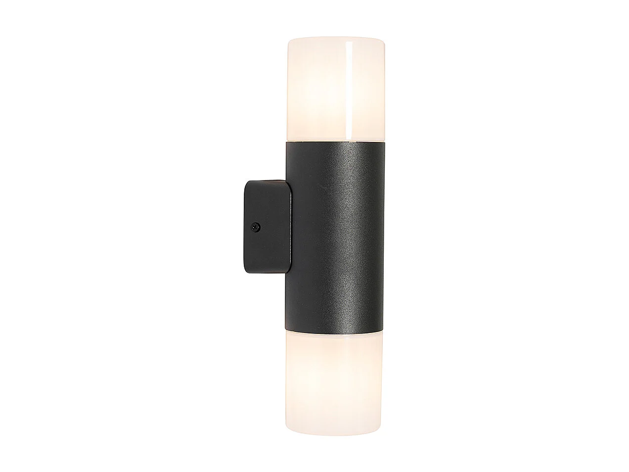 Applique murale d'extérieur noire avec abat-jour opale 2 lumières IP44 - Odense