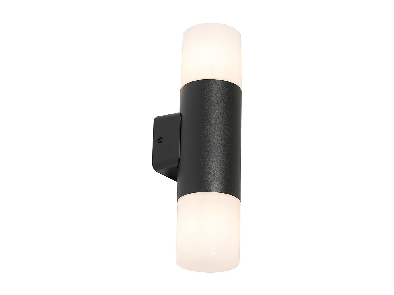 Applique murale d'extérieur noire avec abat-jour opale 2 lumières IP44 - Odense