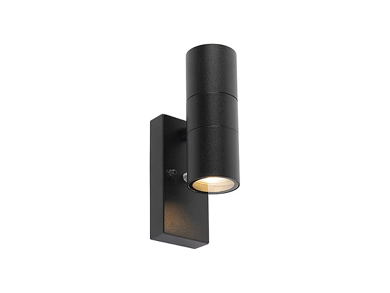 Applique murale d'extérieur noir avec capteur clair-foncé IP44 - Duo