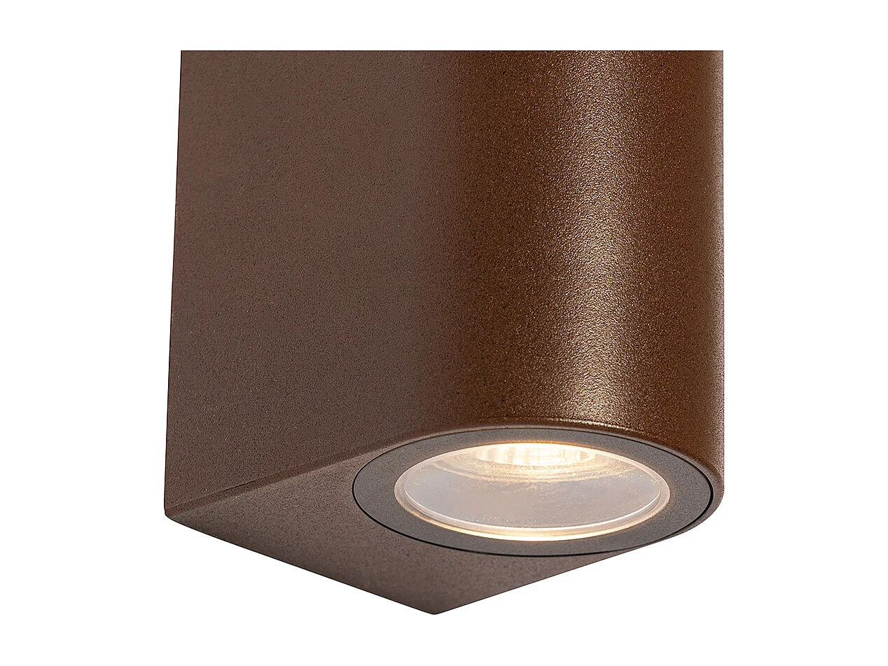 Applique d'extérieur ovale en plastique marron rouille 2 lumières - Baleno