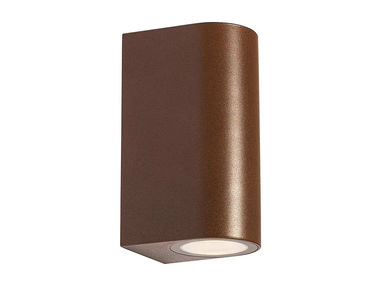 Applique d'extérieur ovale en plastique marron rouille 2 lumières - Baleno