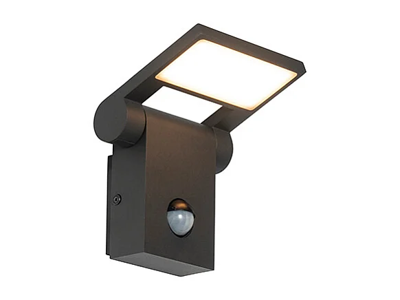 Applique d'extérieur grise avec LED IP54 avec détecteur de mouvement - Zane
