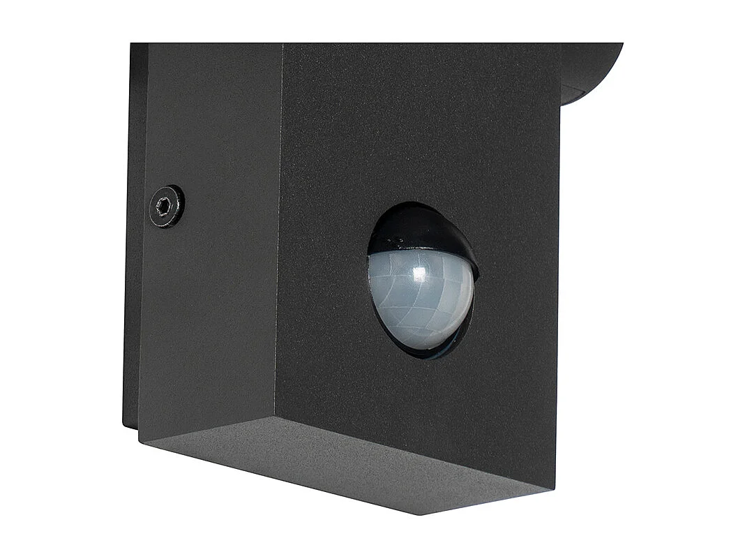 Applique d'extérieur grise avec LED IP54 avec détecteur de mouvement - Zane