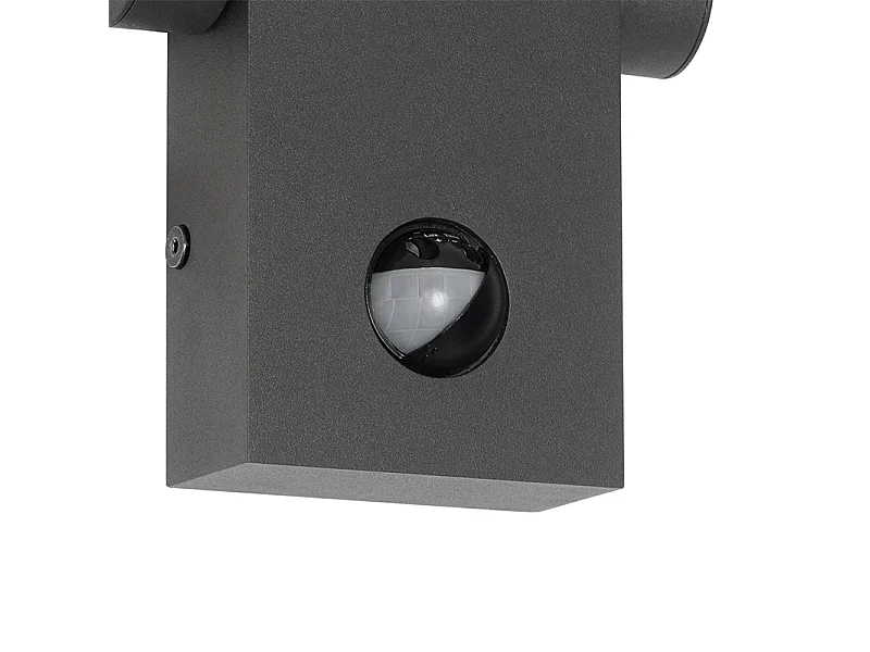Applique d'extérieur grise avec LED IP54 avec détecteur de mouvement - Zane