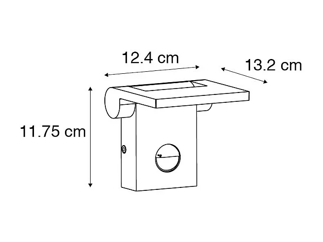 Applique murale extérieure anthracite avec LED IP54 et détecteur de mouvement - Zane