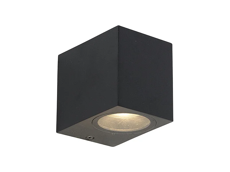Applique murale moderne noire GU10 50mm IP44 - Baleno