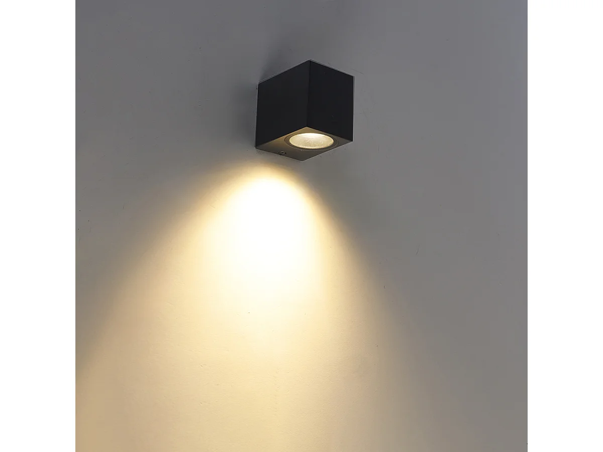 Applique murale moderne noire IP44 - Baleno