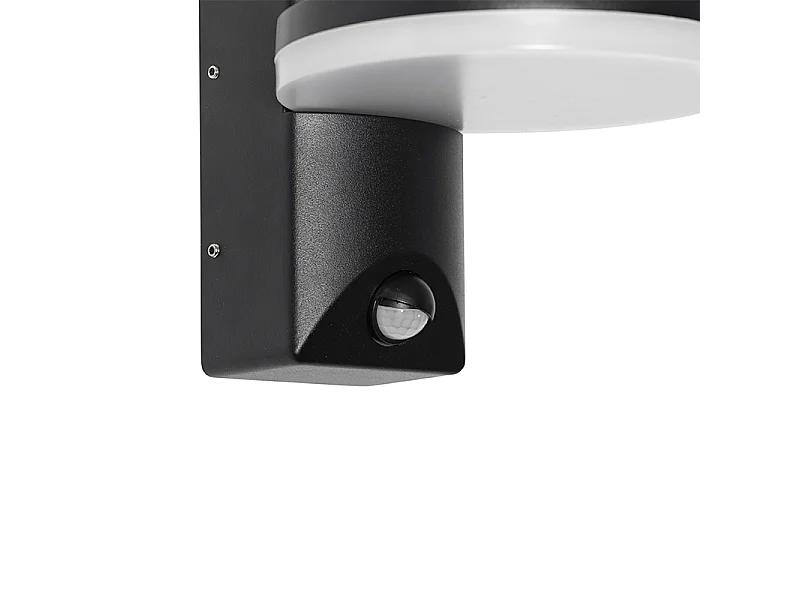 Applique d'extérieur noire avec détecteur de mouvement LED IP54 - Esmee