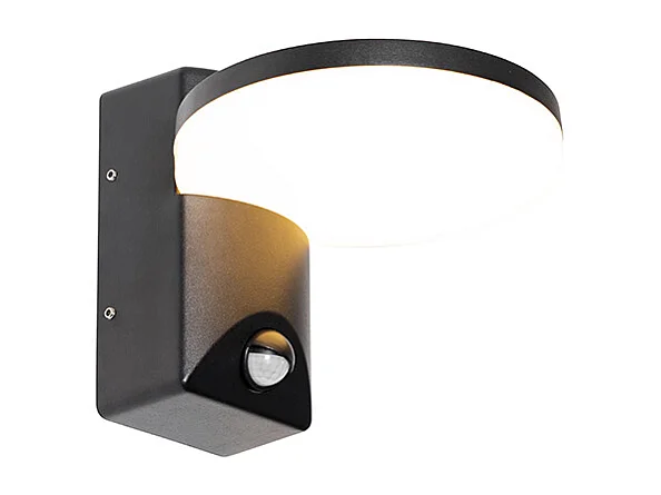 Applique d'extérieur noire avec détecteur de mouvement LED IP54 - Esmee