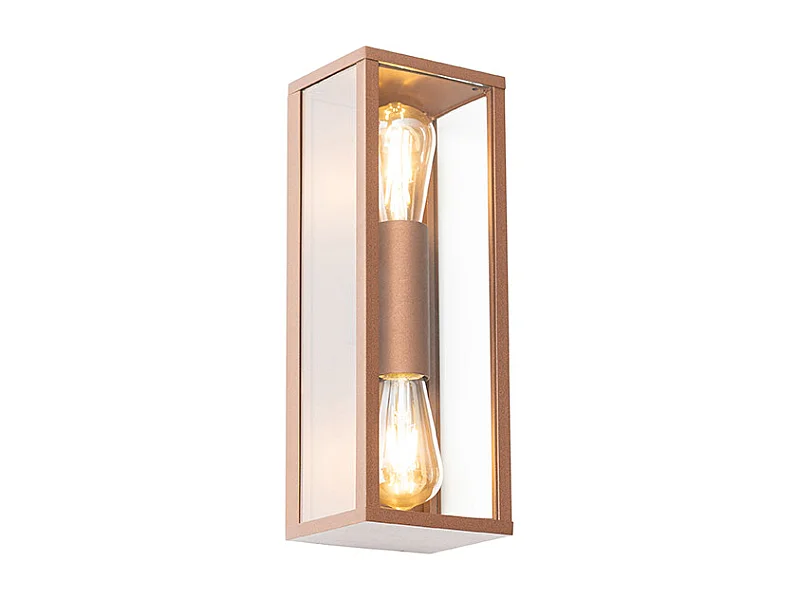 Applique industrielle marron rouille 38 cm 2 lumières IP44 - Charlois