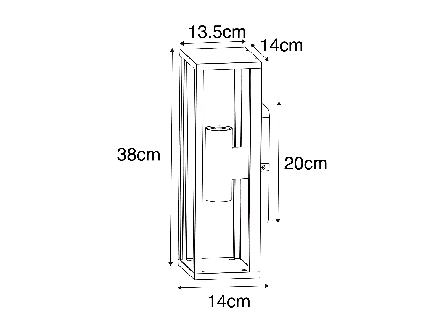 Applique industrielle marron rouille 38 cm 2 lumières IP44 - Charlois