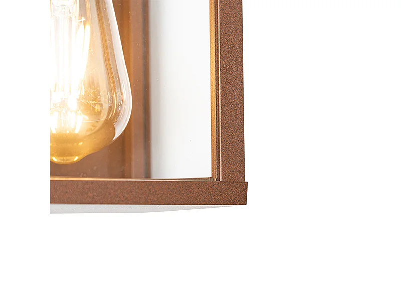 Applique industrielle marron rouille 38 cm 2 lumières IP44 - Charlois