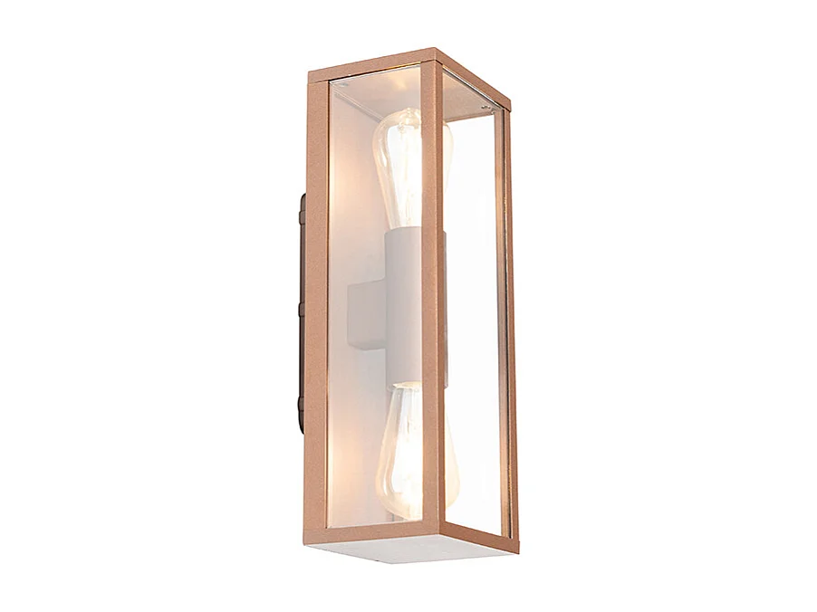 Applique murale industrielle rouille 38 cm 2 lumières IP44 - Charlois