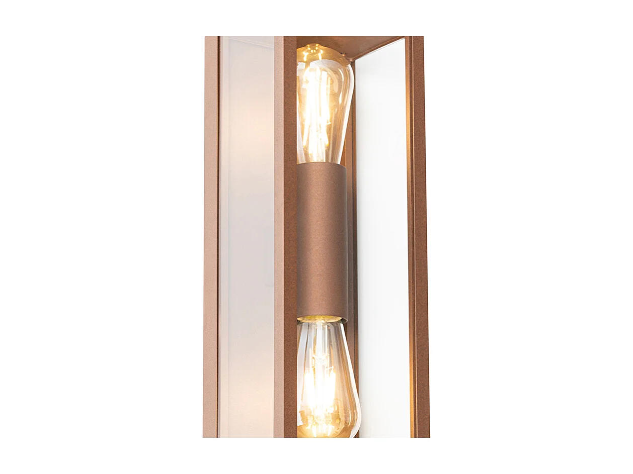 Applique murale industrielle rouille 38 cm 2 lumières IP44 - Charlois