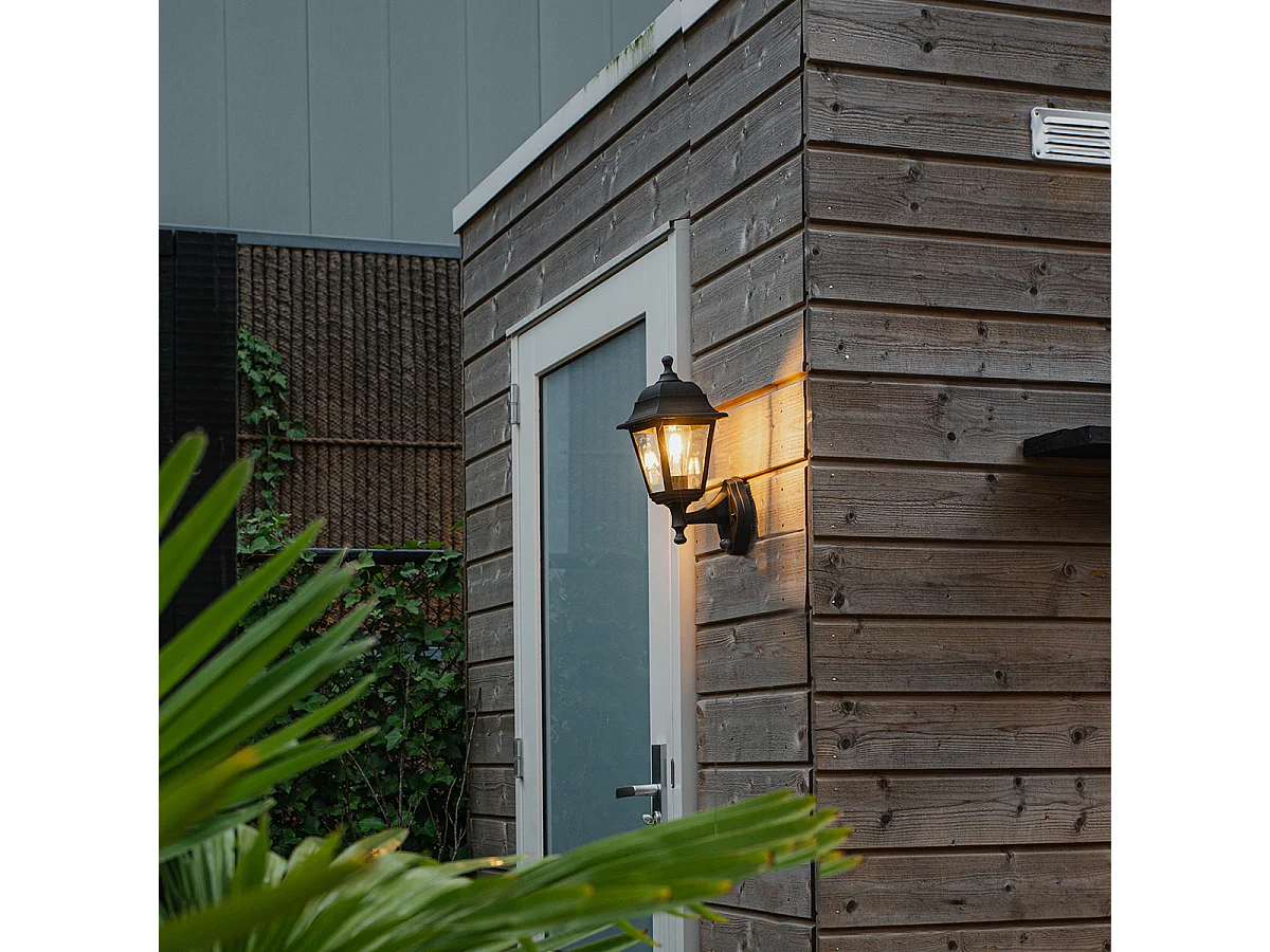 Applique d'extérieur noire classique avec détecteur de mouvement - Capital