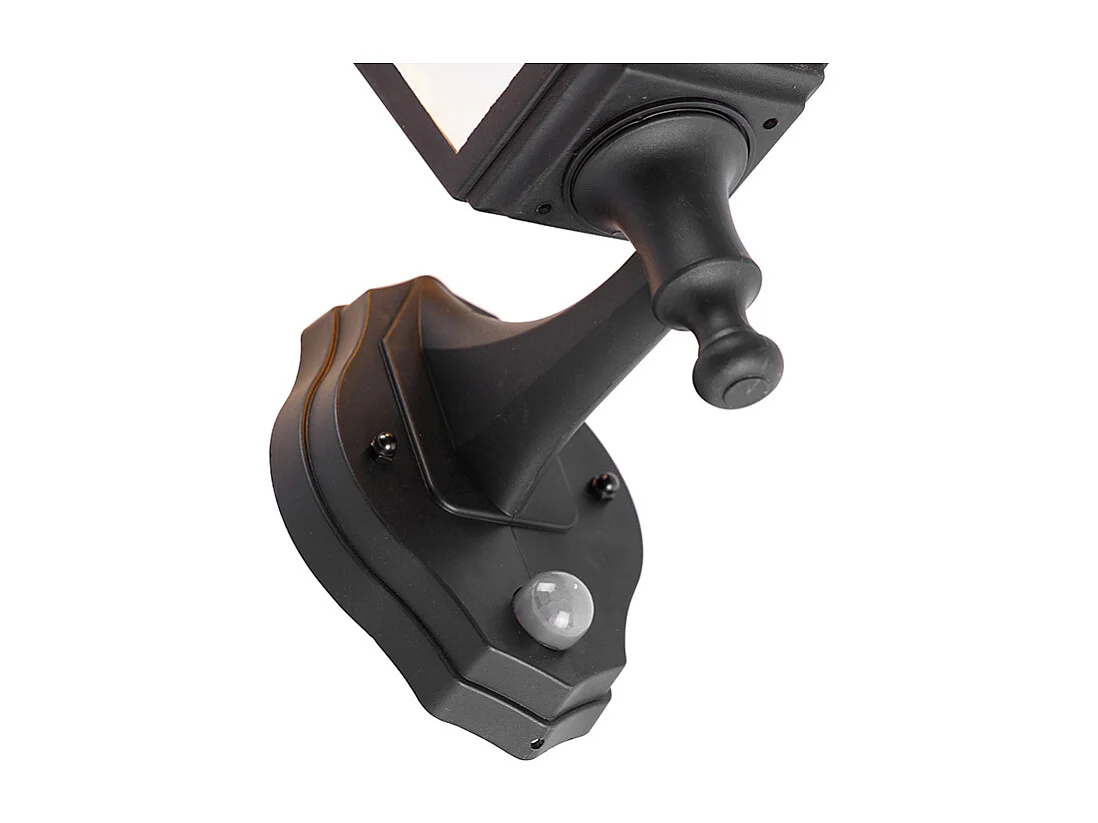 Applique d'extérieur noire classique avec détecteur de mouvement - Capital