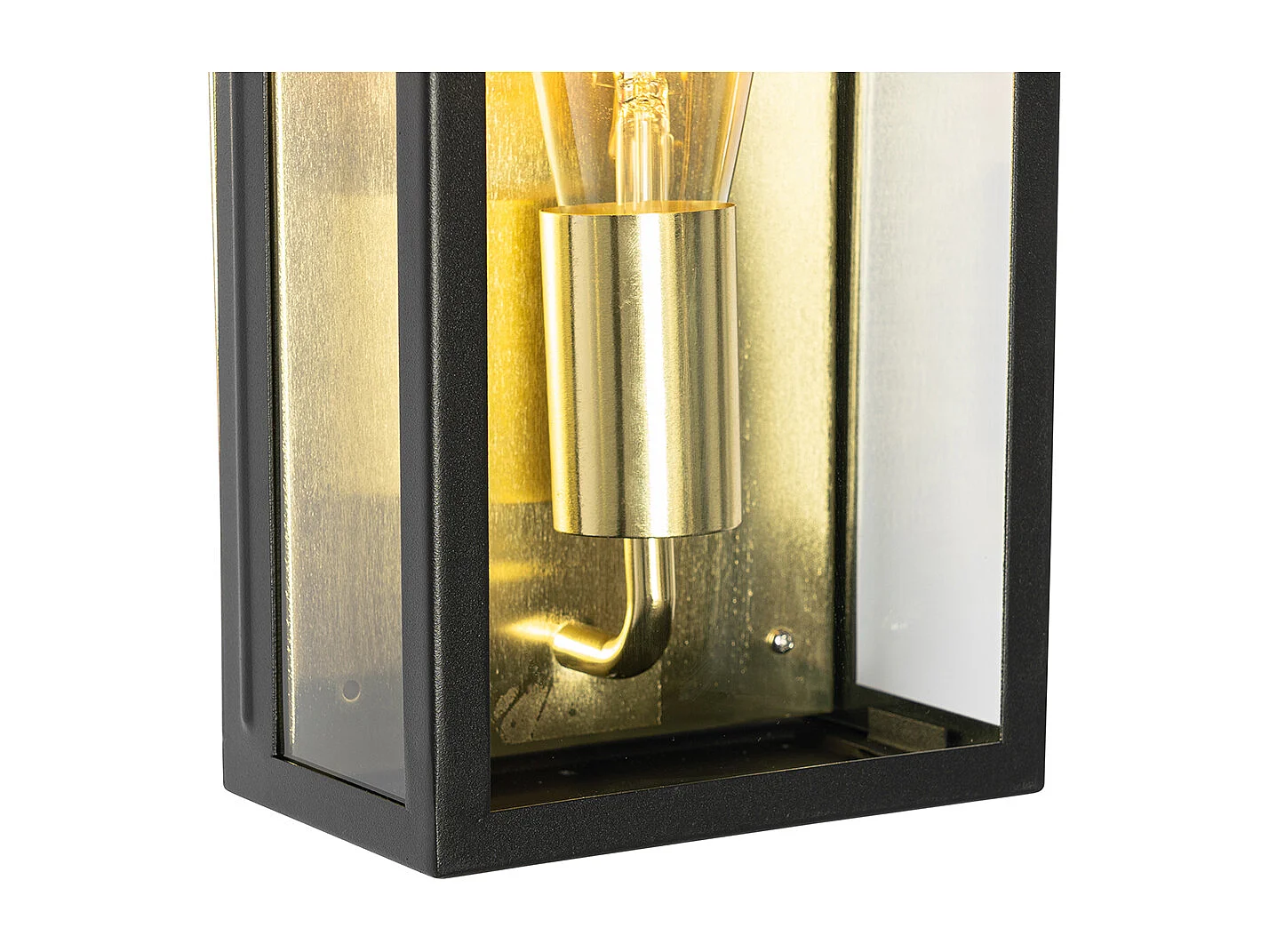 Applique murale d'extérieur industrielle noire avec or IP44 - Rotterdam