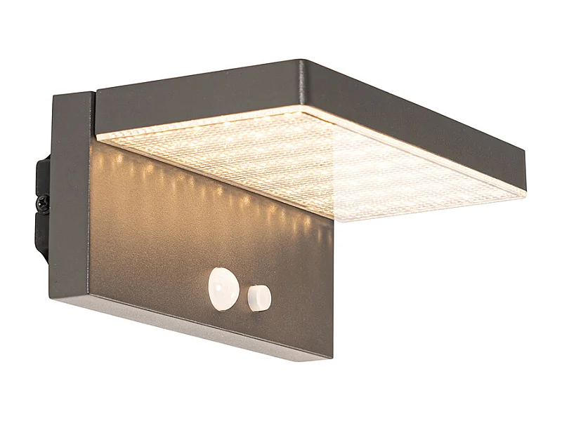 Applique murale extérieure gris foncé avec LED et lumière tamisable sur énergie solaire - Sunnie