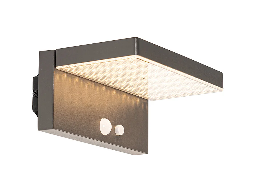 Applique d'extérieur gris foncé avec LED et solaire - Sunnie