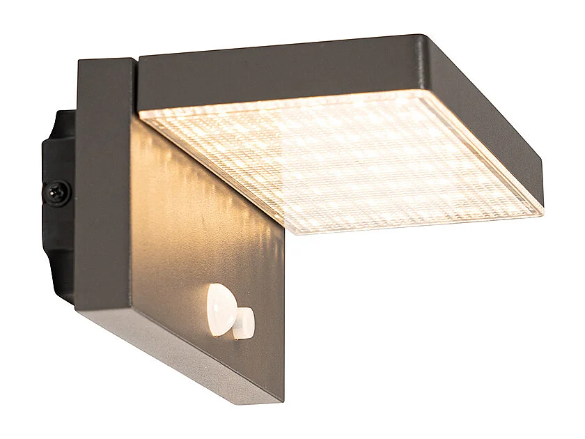 Applique murale extérieure gris foncé avec LED et lumière tamisable sur énergie solaire - Sunnie