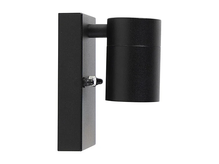 Applique murale extérieure moderne noire IP44 avec capteur crépusculaire - Solo