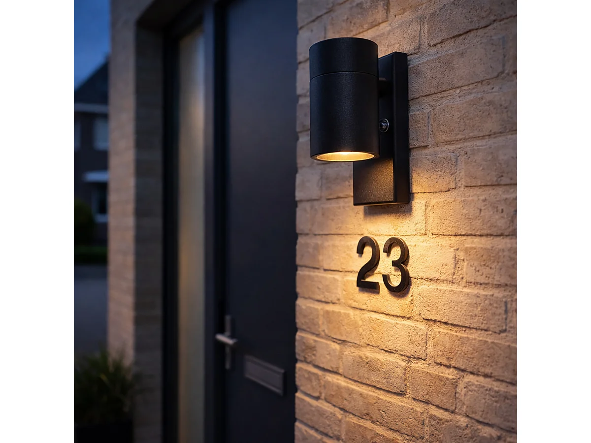 Applique murale d'extérieur moderne noire IP44 avec capteur crépusculaire - Solo
