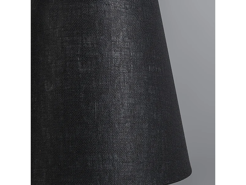 Abat-jour en lin à clipser noir 12 cm rond