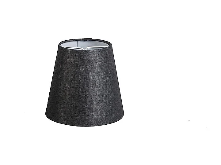 Abat-jour en lin à clipser noir 12 cm rond