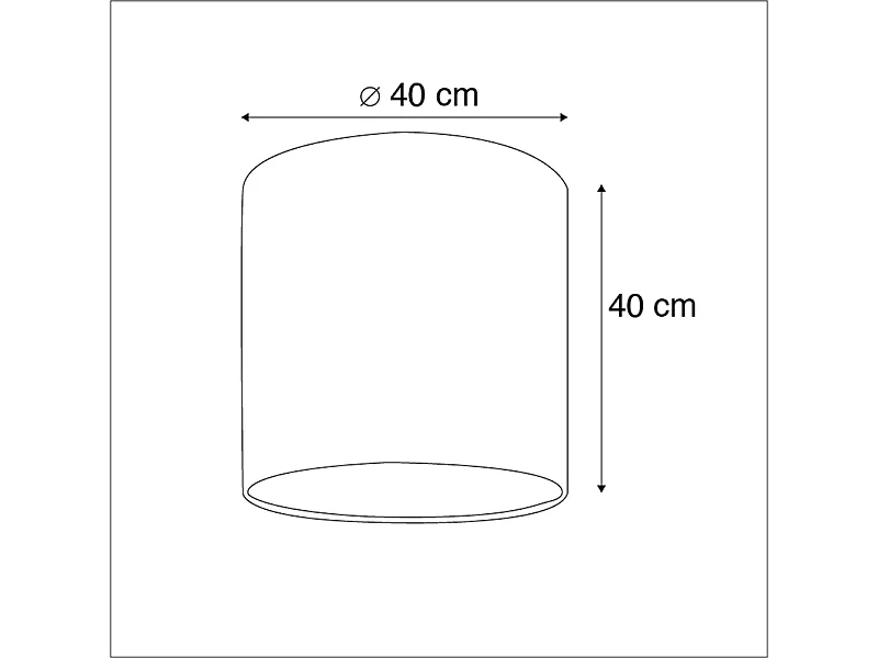 Abat-jour en velours vert 40/40/40 avec intérieur doré