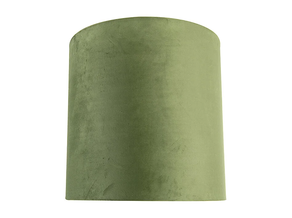 Abat-jour en velours vert 40/40/40 avec intérieur doré