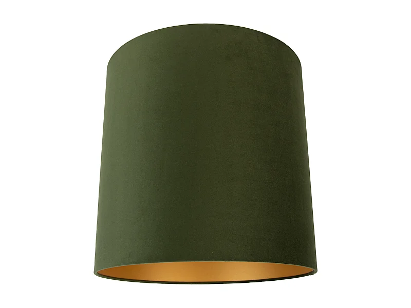 Abat-jour en velours vert 40/40/40 avec intérieur doré
