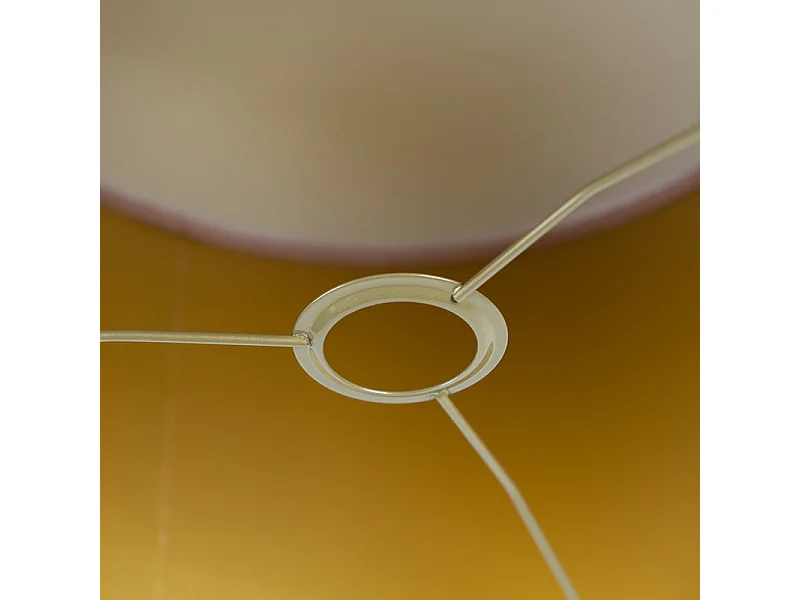 Abat-jour velours rose 35/35/20 avec intérieur doré