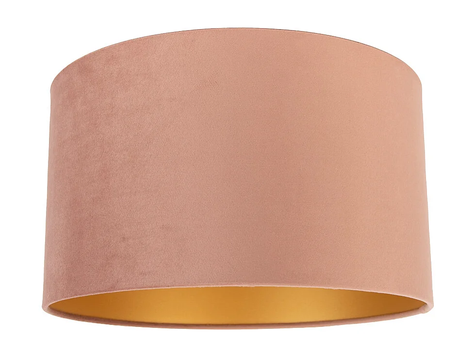 Abat-jour en velours rose 35/35/20 avec intérieur doré