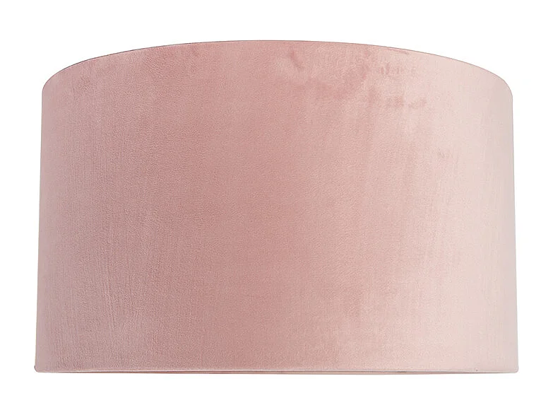 Abat-jour en velours rose 35/35/20 avec intérieur doré
