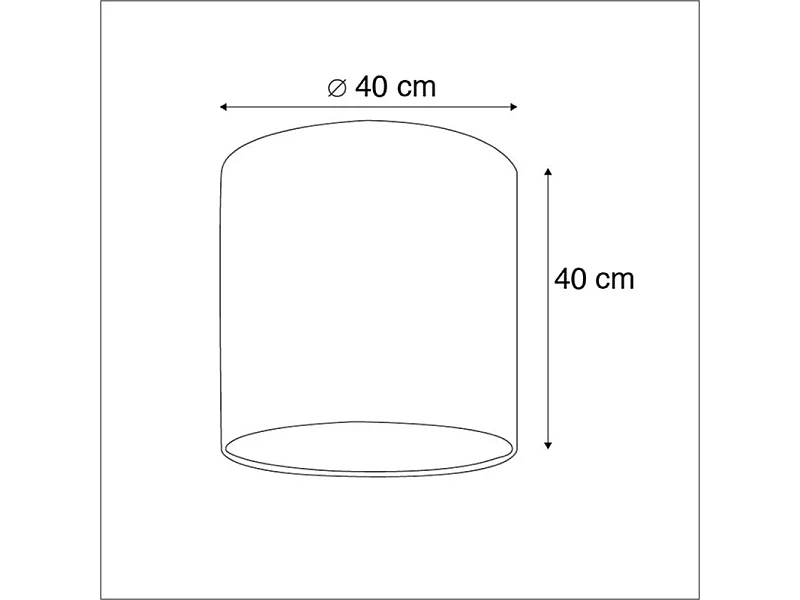 Abat-jour cylindrique en velours rouge 40/40/40