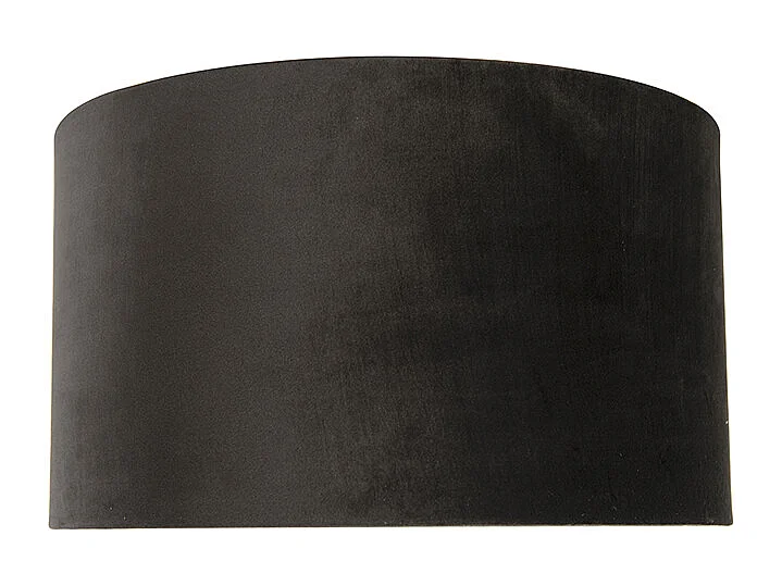 Abat-jour en velours noir 35/35/20 avec intérieur doré