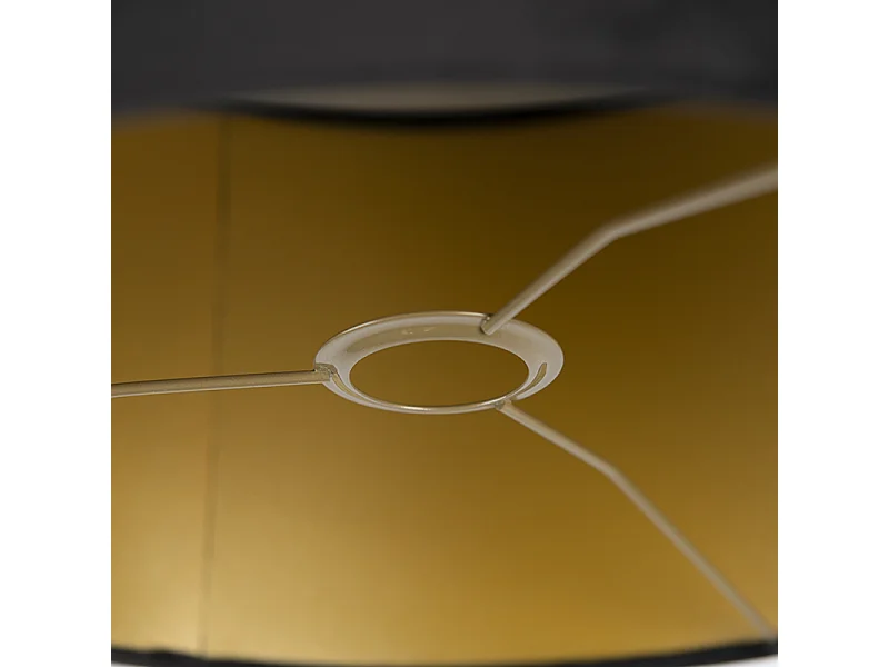 Abat-jour en velours noir 35/35/20 avec intérieur doré