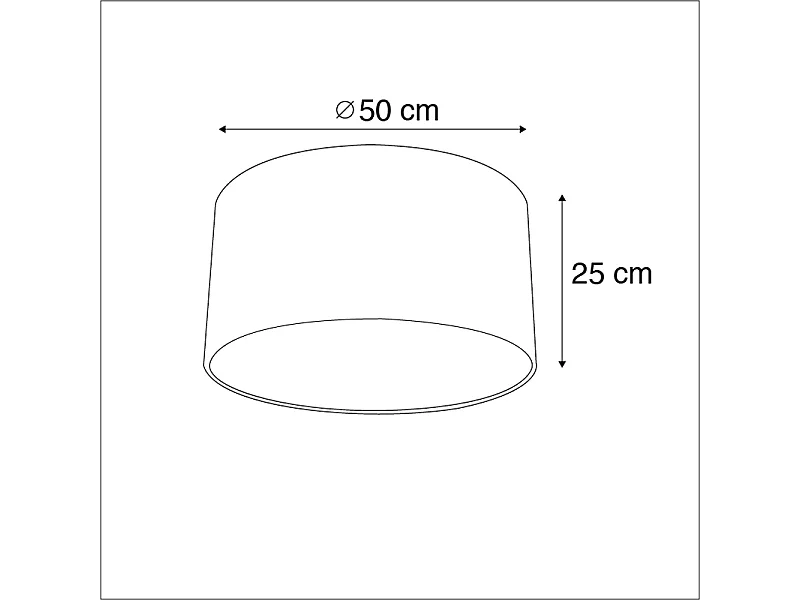 Abat-jour velours paon design 50/50/25 avec intérieur doré