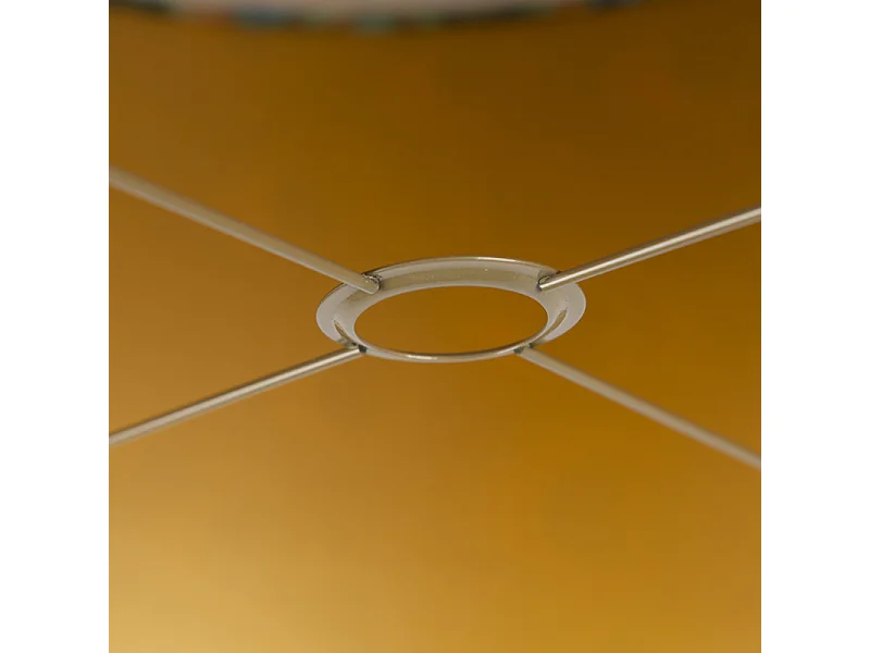 Abat-jour en velours motif paon 50/50/25 avec intérieur doré