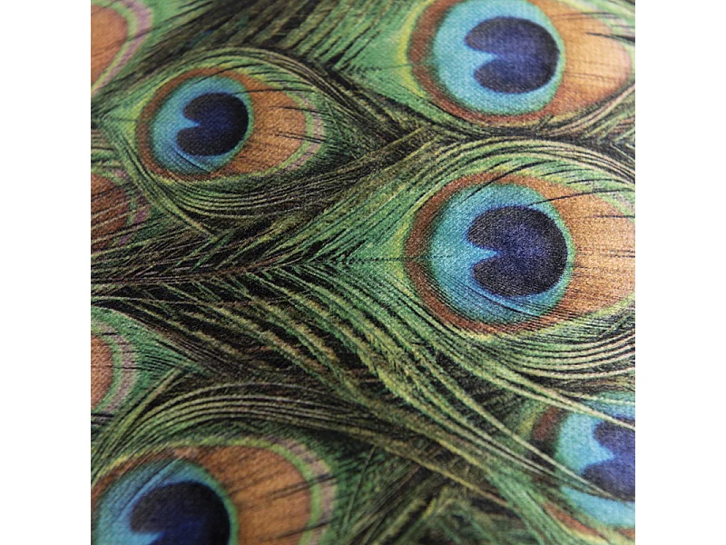 Abat-jour en velours motif paon 50/50/25 avec intérieur doré