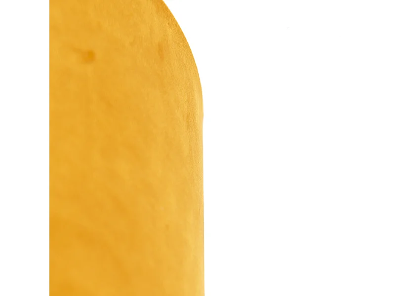 Abat-jour en velours jaune 35/35/20 avec intérieur doré