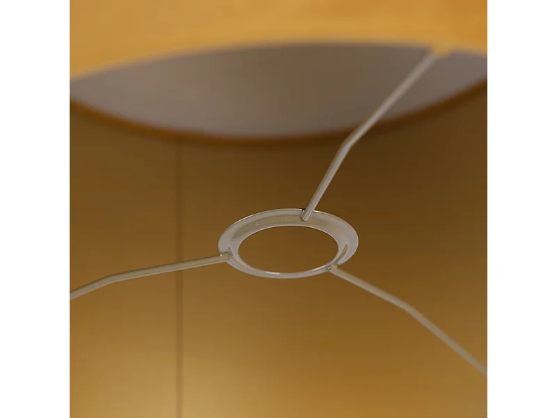 Abat-jour en velours jaune 35/35/20 avec intérieur doré