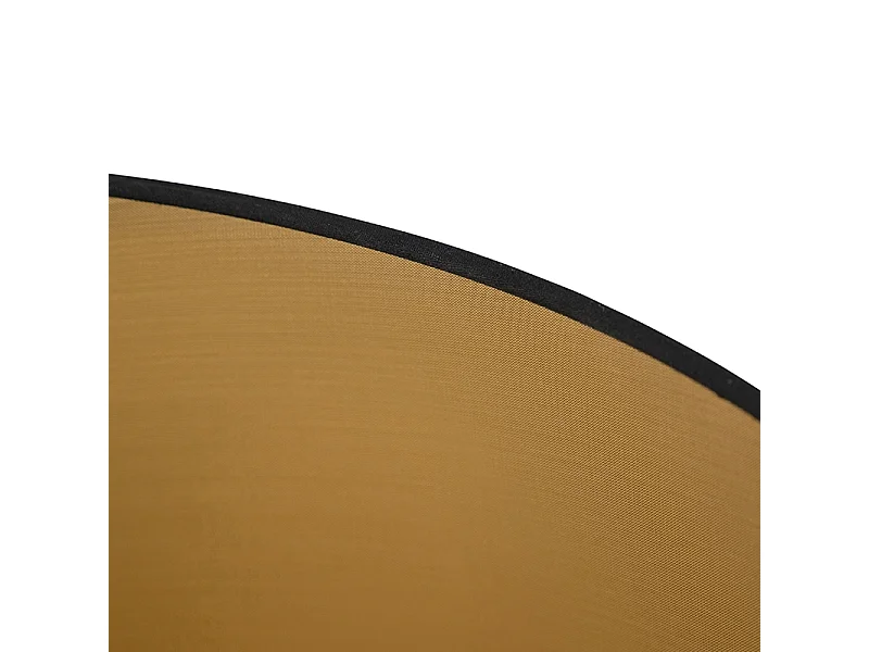 Abat-jour en coton noir 45/50/28 avec intérieur doré