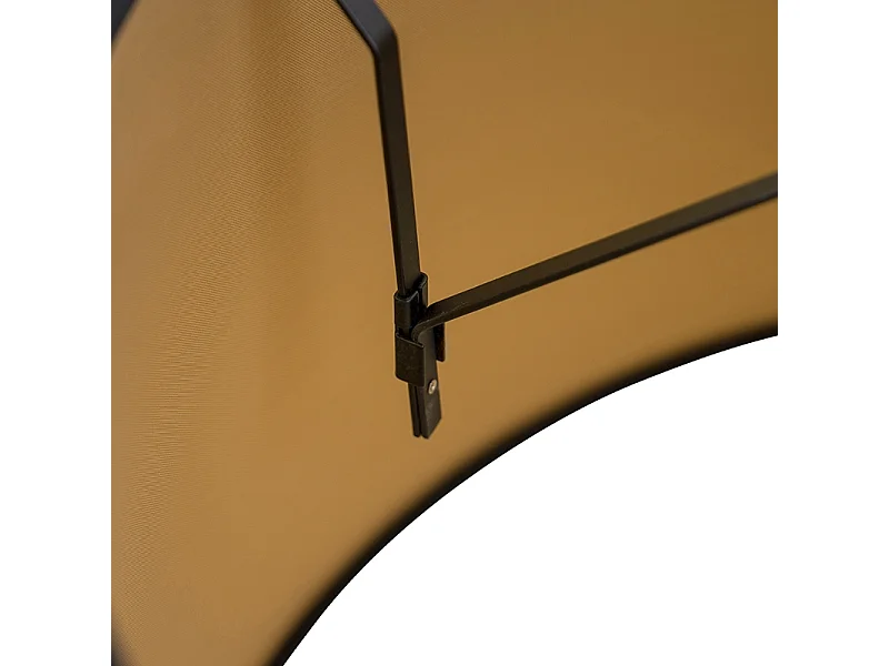 Abat-jour en coton noir 45/50/28 avec intérieur doré