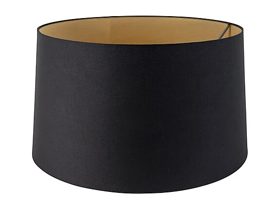 Abat-jour en coton noir 45/50/28 avec intérieur doré