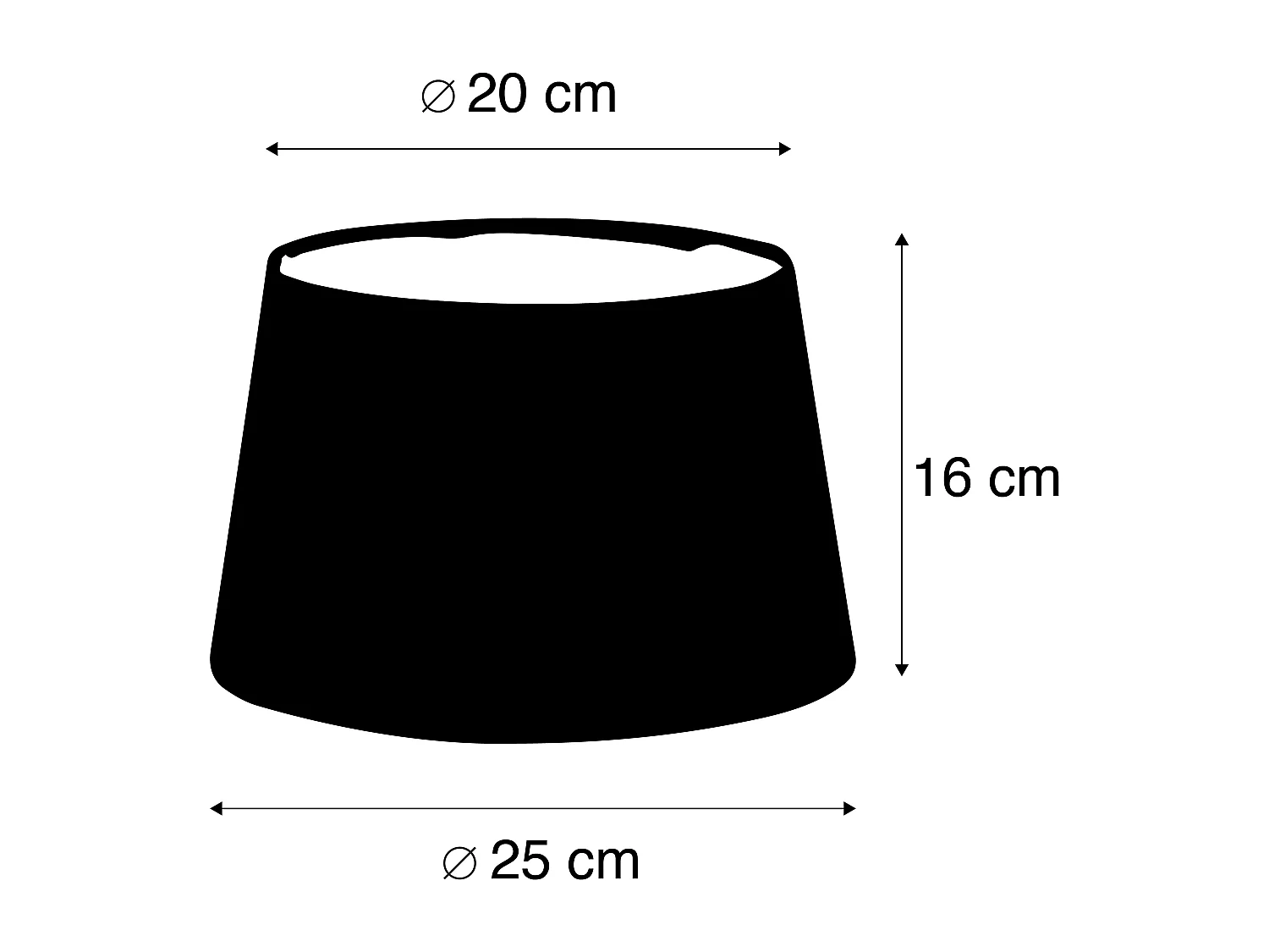 Abat-jour en lin noir 25/16