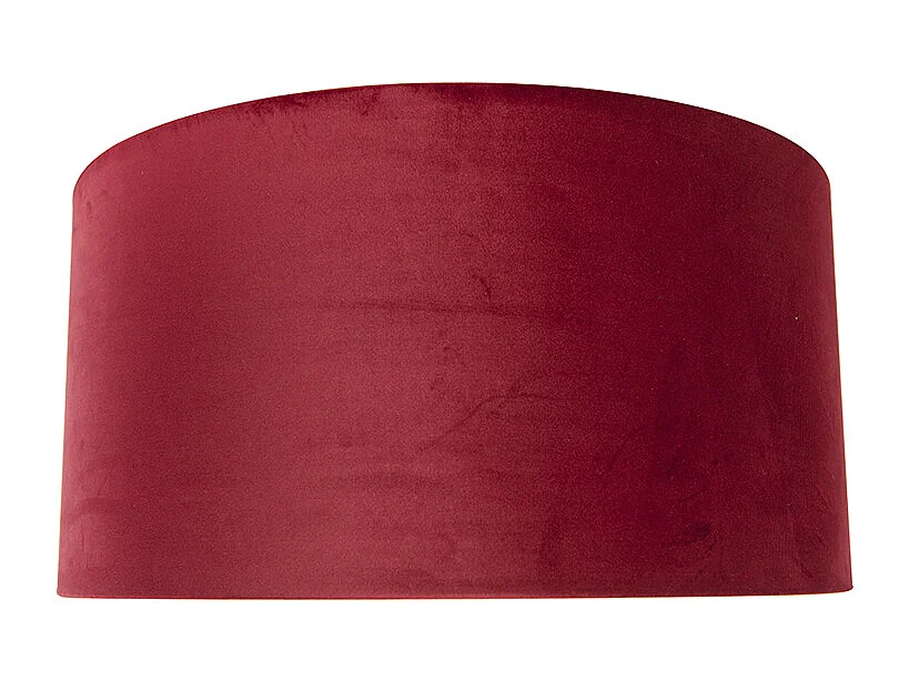 Abat-jour en velours rouge 50/50/25 avec intérieur doré